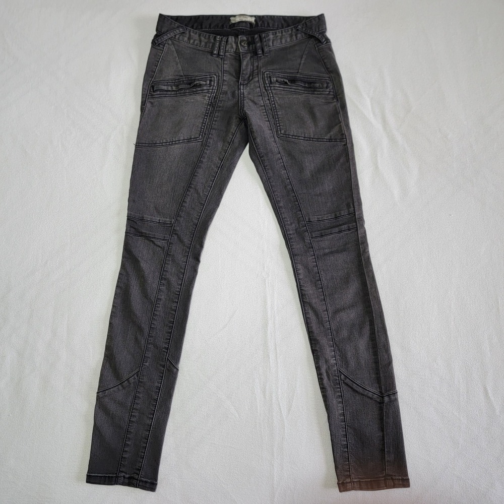 Free People Utility Moto Pants Black Women's W28 Edgy Gorpcore Streetwear Urban